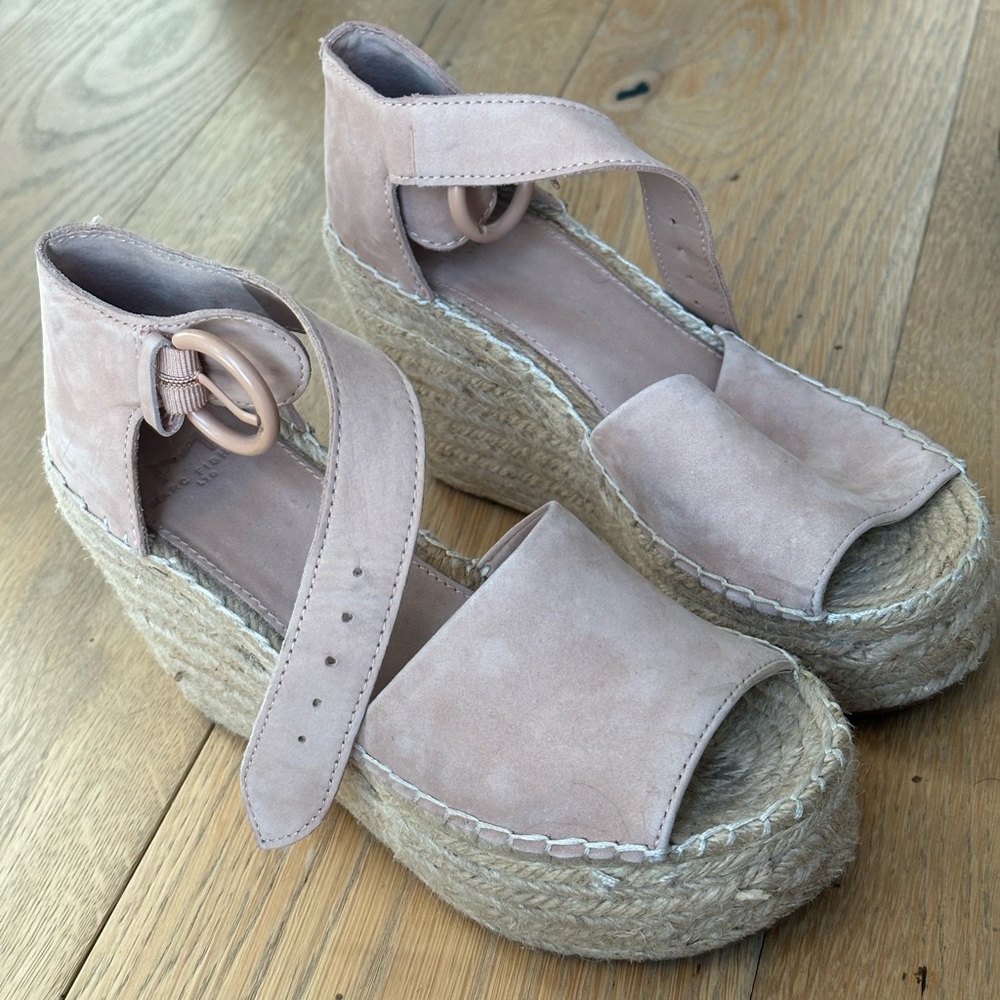Marc Fisher - Wedge Espadrille Sandal - 6.5 - suede, light pink